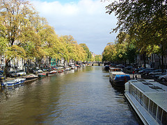 Amsterdam名物、運河のある景色