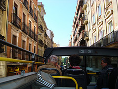 Madrid VISIONのバスのオープンデッキにて